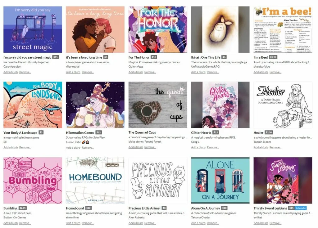 Une collection de jeux non violent