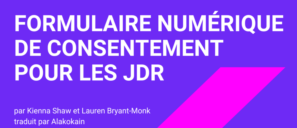 Formulaire numérique de consentement pour les JDR